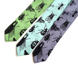 Insect Neckties, black print.