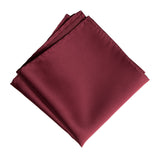 Burgundy Pocket Square. Solid Color Dark Red Satin Finish, No Print, by Cyberoptix