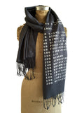 Charcoal grey BASIC code scarf