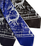 Silver ink on navy, royal blue, black silk