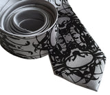 Silver Cell Structure Inkblot Necktie, by Cyberoptix Tie Lab