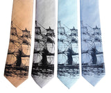 clipper ship linen neckties for wedding, cyberoptix