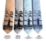 Clipper Ship Linen Neckties, by Cyberoptix. Nautical Print Men's Ties