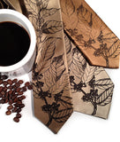 Coffee Bean Neckties. Espresso on latte, champagne, pale copper.