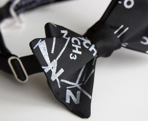 Addictive Molecules Bow Tie. Caffeine & Nicotine, "Coffee + Cigarettes."