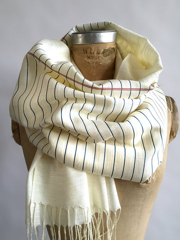 College Ruled Scarf. Lined Paper linen-weave pashmina