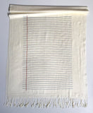 Lined paper scarf: cream.
