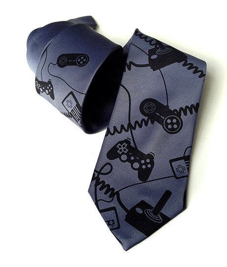 Video Game Controllers silk necktie. 