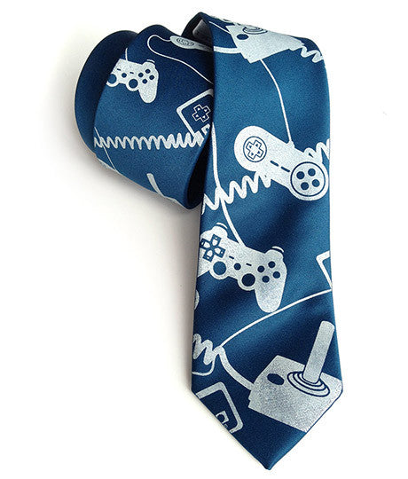 Video Game Controllers Necktie. Control Freak Tie