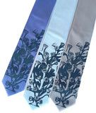 Coral Reef Tie. Cobalt on periwinkle, sky and silver