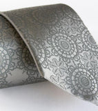 Silver lace necktie.