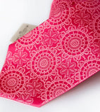 Hot pink ink on fuchsia silk.