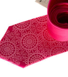 Hot pink ink on fuchsia silk.