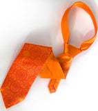 Dark coral ink on pumpkin silk.