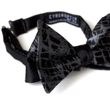 Shattered Glass bow tie. Black pearl on black.