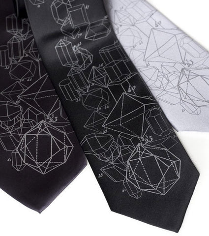 Crystalline Structure Necktie. Crystal Math Tie.