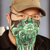 Cthulhu Mask. HP Lovecraft fan, adjustable fabric face covering