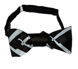 Black and silver Straight Razor Print Bow Tie, Cut Throat bowtie by Cyberoptix