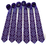 Cyberoptix custom printed wedding ties, purple damask