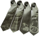 Cyberoptix custom printed wedding ties, different designs, sage green