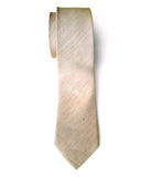 Khaki Silk & Linen Necktie, "Packard" solid color tie, by Cyberoptix