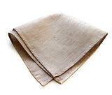 Khaki Linen Pocket Square, "Packard" by Cyberoptix
