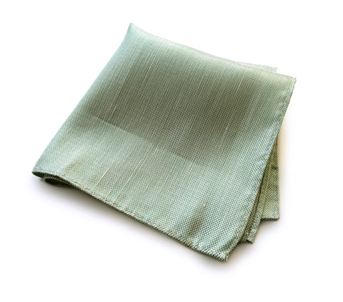Mint Green Linen Pocket Square. Solid Color, Spirit of Detroit