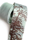 Mint green Mountain Aspen linen necktie, by Cyberoptix