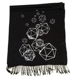rpg dice inspired black d20 scarf