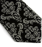 Black damask necktie