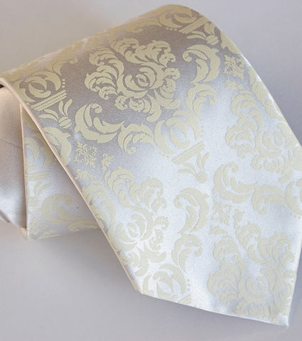 Damask Print Silk Necktie