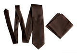 Dark Brown Solid Color Pocket Square. Satin Finish for weddings, No Print, by Cyberoptix