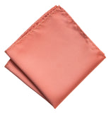 Dark Salmon Pocket Square. Medium Pink Solid Color Satin Finish, No Print, by Cyberoptix