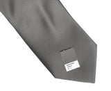 Dark grey necktie, dark silver solid color necktie, by Cyberoptix Tie Lab