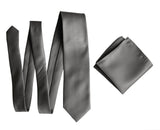 Dark gray solid color necktie, dark grey necktie, by Cyberoptix Tie Lab