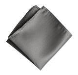 Dark Silver Pocket Square. Solid Color Medium Grey Satin Finish, No Print, by Cyberoptix