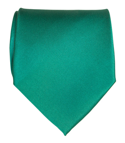 Dark Teal Green Silk Necktie. Solid Color Satin Finish Tie, No Print