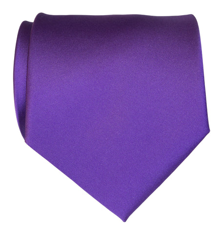 Deep Purple Necktie. Solid Color Satin Finish Tie, No Print