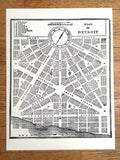 Detroit Map Art Print, 1831 City Plan
