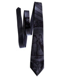 Historic 1940's Detroit City Flag Necktie, black on gunmetal. by Cyberoptix