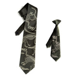 Olive green father and son dinosaur tie