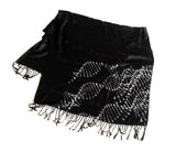 DNA scarf: silver on black