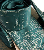 Detroit Map Necktie: Eastern Market - emerald green tie
