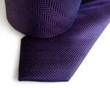 Men's eggplant herringbone woven silk tie, by Cyberoptix