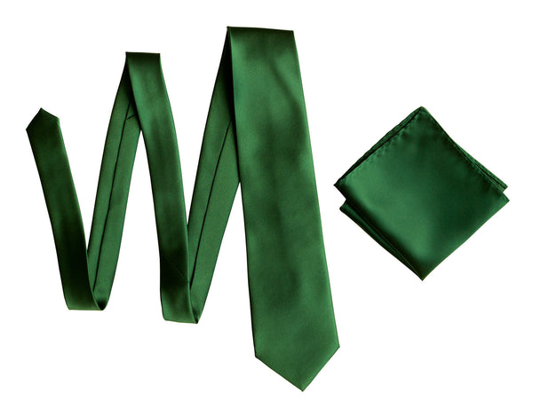5-Pack Men’s Solid Color Ties - 3.5 Inch Satin Finish Neckties For Weddings & Business (Forest Green) - View #9