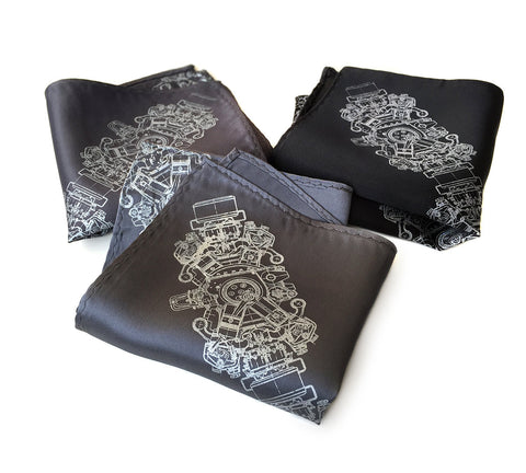 Engine Rosette Pocket Square, microfiber