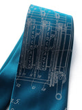 Blue Enigma Machine Patent Drawing Necktie