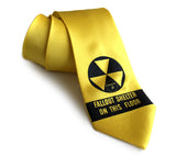 Fallout shelter necktie: black on lemon.