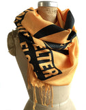 Fallout Shelter scarf: black on mustard.