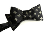 Black fleur-de-lis bow tie
